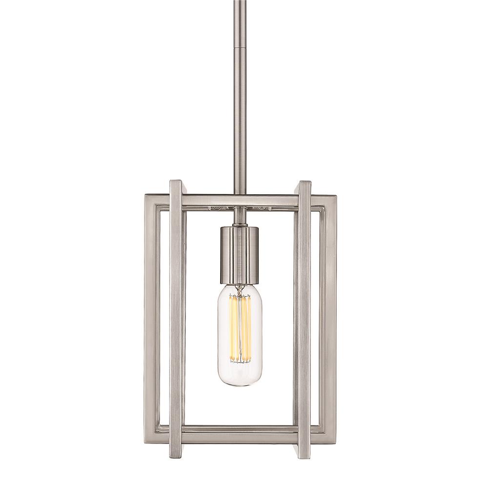 Golden Lighting 6070-M1L PW-PW Tribeca Mini Pendant in Pewter with Pewter Accents